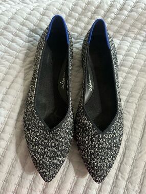 Rothy’s Black & White Pointed Knit Flats